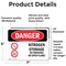 Signmission Nitrogen Storage No Smoking No Open Flame Danger Sign, Vinyl Decal, 7in W x 5in L, 2PK OS-2PACK-DS-D-57-L-1459 - alternate 8